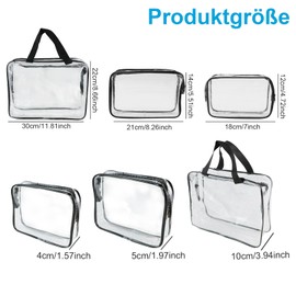 3 Clear Travel Bags Black PVC Zipper Clear Toilet Bag Waterproof Toilet Bag Toiletry Organizer with 1 Black Bag Clear, transparent, Unisex