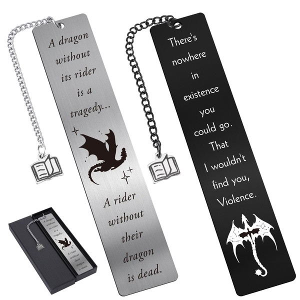 Berirexrion Cool Fourth Wing Bookmarks - 2 PCs Fantasy Forth