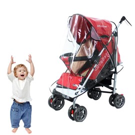 Aninako Baby Stroller Rain Cover, 1 Piece, Waterproof, Windproof, Dustproof, Full Cover, Lightweight, Foldable, Transparent Window, Breathable, Easy Installation, For Newborns, Universal Type, Rain
