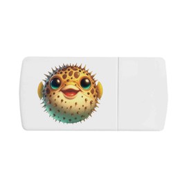 Azeeda 'Cute Baby Pufferfish' Pill Box with Tablet Splitter (PI00037380)