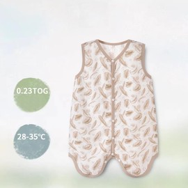 Supolian Sommer Kinder Schlafsack 6-48 Monate Tragbare Decke für Babys Weste Babydecken TOG 0.23 Kleinkind Schlafsack 11 Farben Kinder Nachtwäsche (Feder, M (80-90cm))