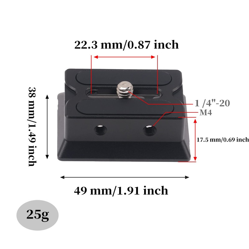 Hersmay Heightened Arca-Swiss Quick Release Plate for DJI RS 2
