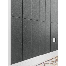 Shiplap Felt Wall Panels for Interior Wall Decor, Accent Wall Paneling for Bedroom Living Room & Office, Peel and Stick, Sound Absorbing – 24 Pack Felt Wall Tiles with Adhesive – Gray Black