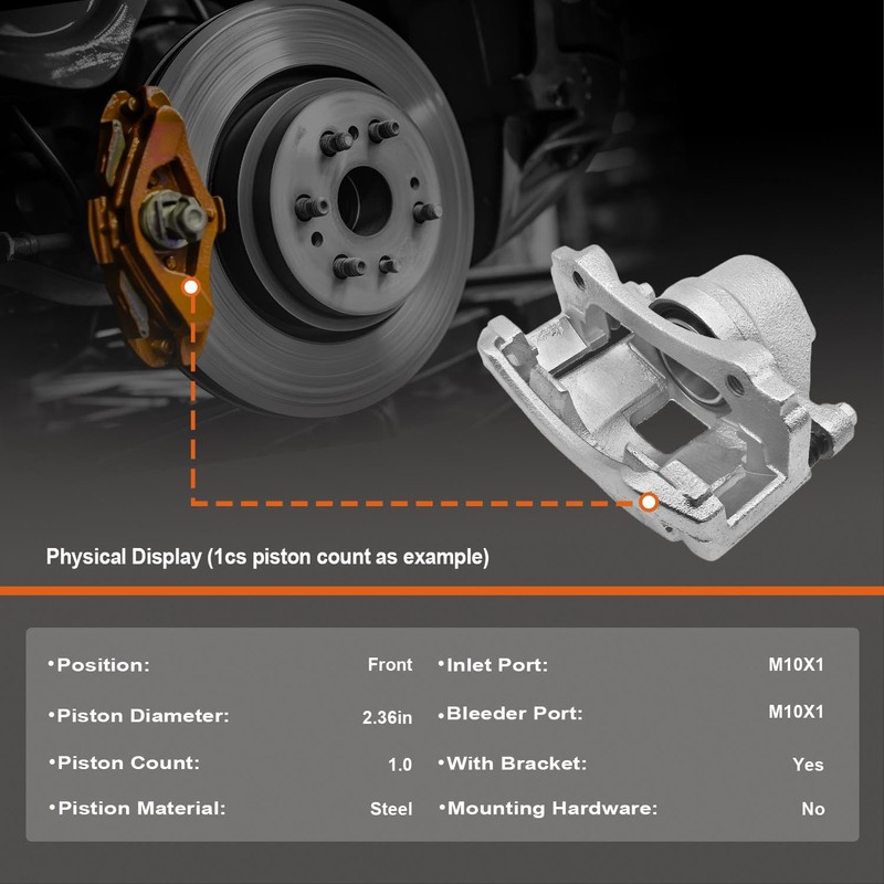Brake Caliper Compatible with 2003-2007 Volvo XC70;2001-2007 Volvo V70;2001-2007 Volvo