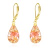 POPLYKE 925 Sterling Silver Pressed Flower Earrings Teardrop Dangle Drop