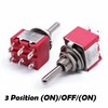 mxuteuk 6pcs Mini Miniature Momentary Toggle Switch (ON)/OFF/(ON) 6 Terminal