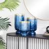Deco 79 Glass Pillar Hurricane Lamp with Gold Interior, Set