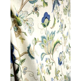 Brissac Sapphire Floral Linen Fabric