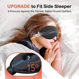 Sleep Mask for Side Sleeper, Eye Mask Sleeping Women Men, 100% Light Blocking 3D Contoured Cup Sleeping Mask Soft No Eye Pressure Cover Blindfold Nigh