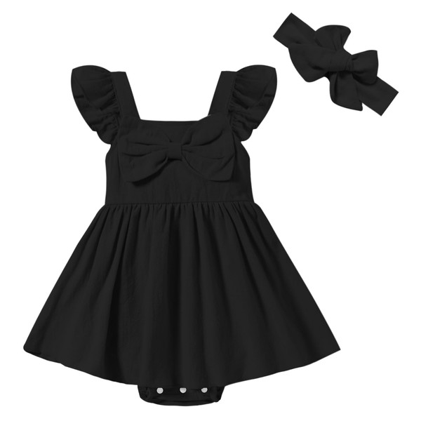 DREAM BUS Newborn One-piece Romper Dress Infant Ruffle Sleeveless Bodysuit