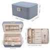 KAMIER Jewelry Organizer Box, 2 Layers PU Leather, Large Capacity,