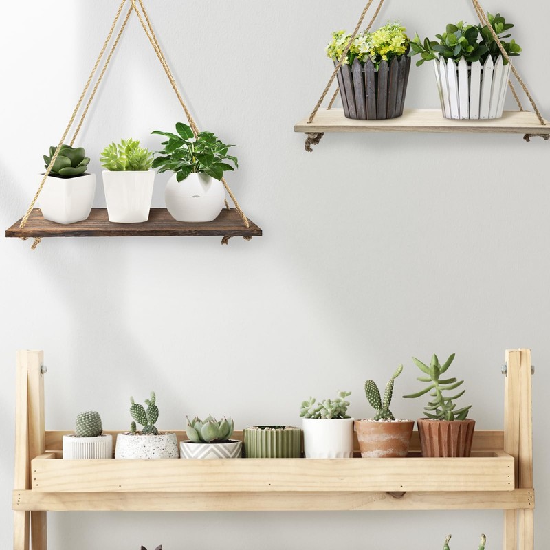 FuninCrea Floating Shelves, 35 * 14 * 1cm Hanging Floating