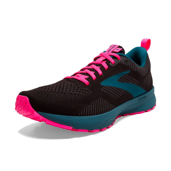 Brooks Women's Revel 5 Neutral Running Shoe - Black/Blue/Pink - 9