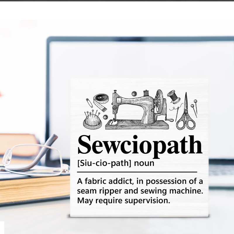 Sewing Room Decor Sewciopath Definition Wood Sign, Sewing Gifts