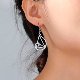 Golden Ratio Earrings, Fibonacci Sequence Earrings for Math Lovers, Geometric Spirals, Jewelry, Graduation, Mathematician, Gift for Women and Girls, stainless steel, No Gemstone