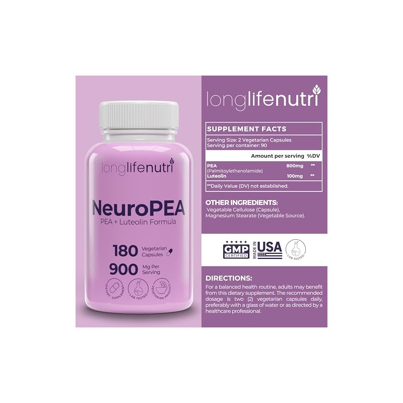 Longlifenutri Neuropea (Palmitoiletanolamida + Luteolina 800 Mg/100 Mg):