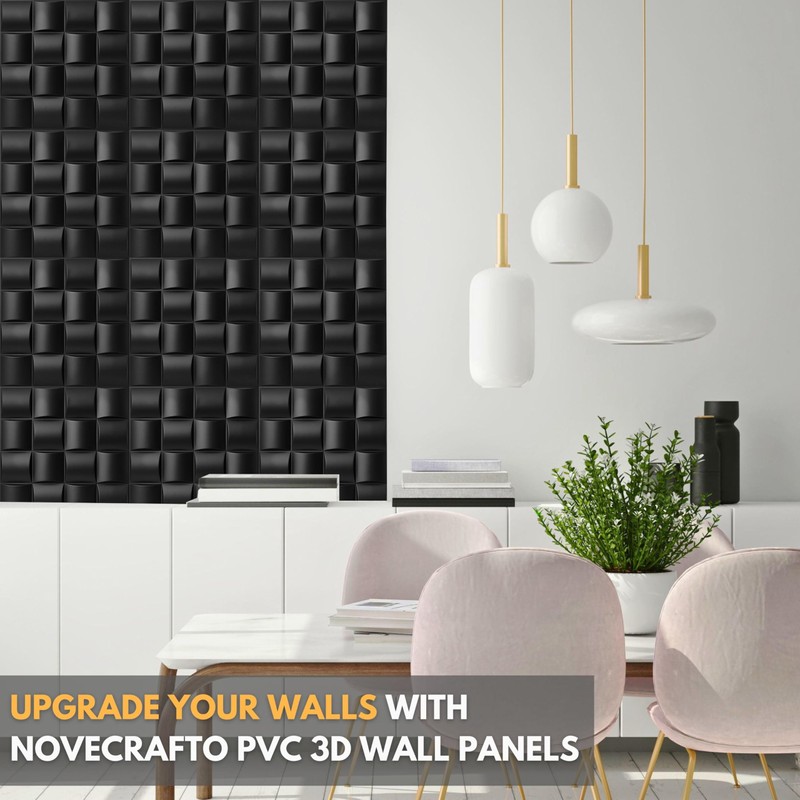 NOVECRAFTO Lattice Effect 3D Wall Panels - 6 Sheets Covering