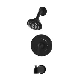 Symmons Elm Single Handle Wall Mount Tub and Shower Trim Kit in Matte Black (Valve Not Included)