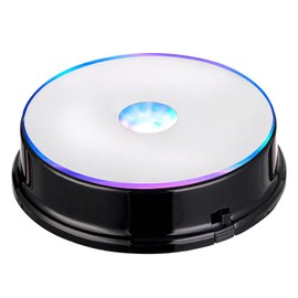 EUSTUMA LED Light Base Display Stand,Lighted Up Stand Color Changing Small LED for 3D Glass Crystal Art,Holiday Party Decoration. (A-Black-Multicolor-1PCS, Multicolor)