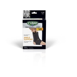 CURAD Performance Series Neoprene Open Heel Ankle Supports, L/XL