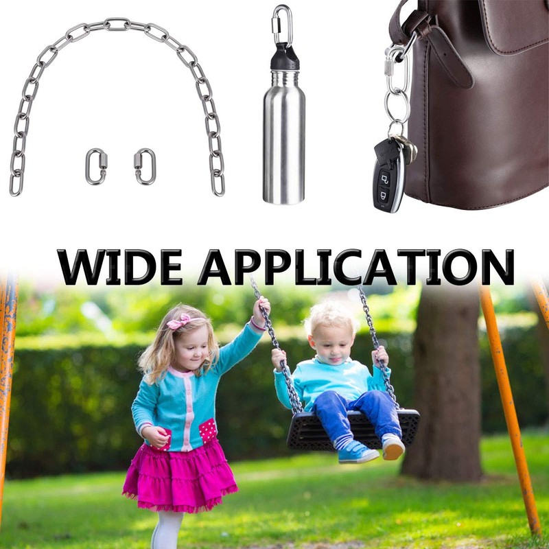 Quick Link, 304 Stainless Steel D Shape Locking Carabiner Keychain