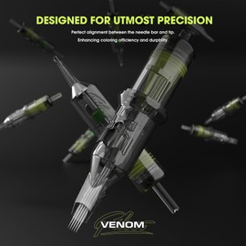 EZ Tattoo Nadeln Set - 50Stück #12 Gemischt (3RL 5RL 7RL 9RL 5RS 7RS 9RS 9M1 7RM 9RM) Standard Tattoo Nadeln für Tattoo Maschine - Venom