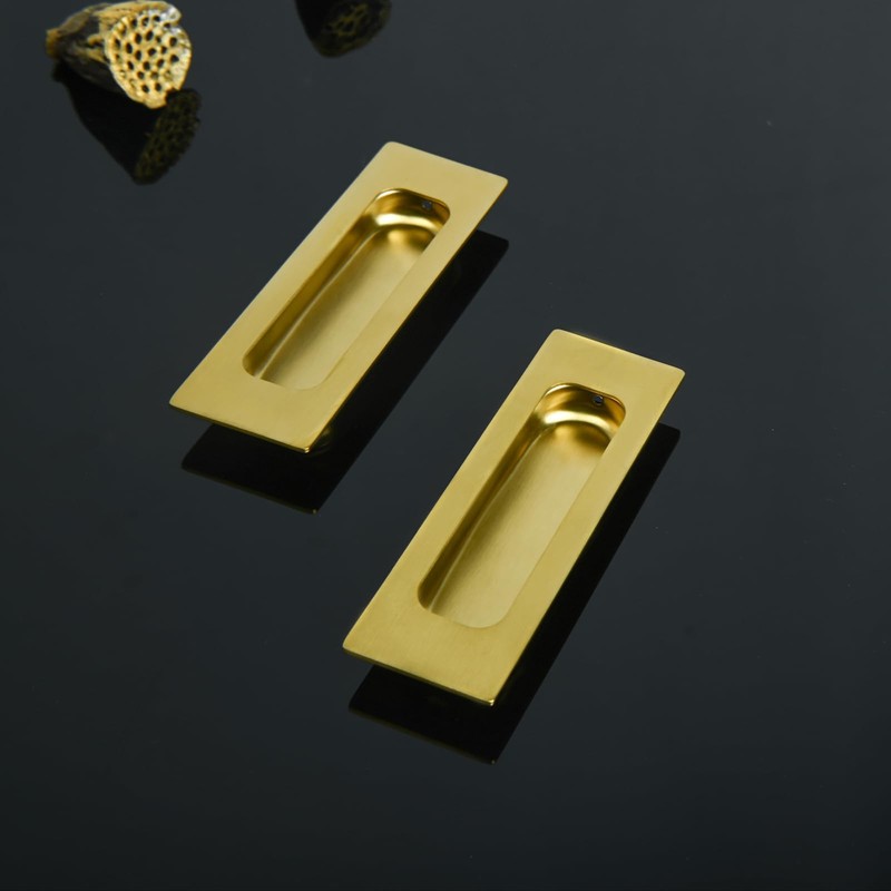 HOMOTEK 4 Pack 120mm Flush Sliding Closet Door Pulls, Recessed