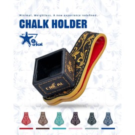 CRICAL Pool Cue Chalk Holder Magnetic Pool Chalk Holder Portable Billiard Holder Round and Square Billiard AccessoriesBlack Gold