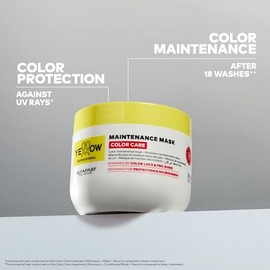 YELLOW PROFESSIONAL COLOR CARE MAINTENANCE MASK 300 ml Mascarilla para el mantenimiento para cabello teido POTENCIADO CON COLOR-LOCK  PRO-SHINE...    
