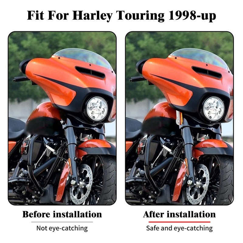 LED Flush Fork Turn Signal Brackets Running Light Fit for