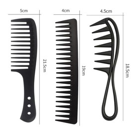 Eupneicu Wide Tooth Comb Kit, Antistatic Coarse Zinc, Professional Haircomb, Strong, Durable, Antistatic for Men and Women [3 Pieces]