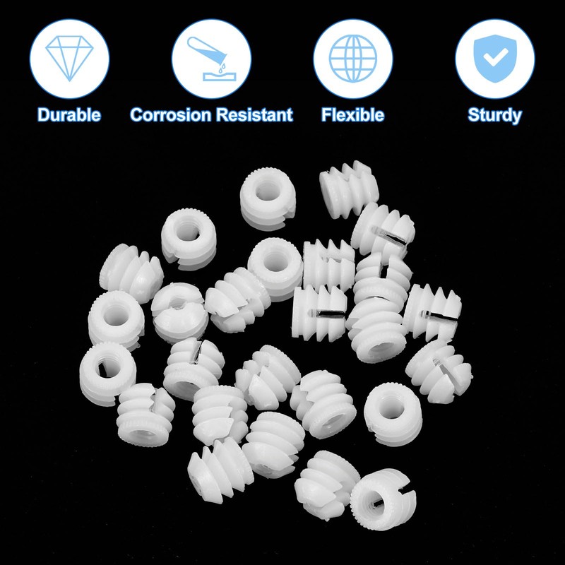 sourcing map 100Pcs 0.43"x0.41" Hinge Dowels, Plastic Dowel Insert with