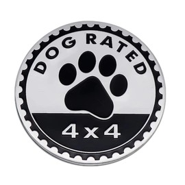 Dogs Badge Rated Car Emblem, 4 x 4 3D Metal Car Badge Decals Stickers Round Emblem Decals, Universal Exterior Decorations Accessories Emblems Badge for Jeep Wrangler Vehicles Truck SUV RV