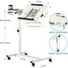Panta Height Adjustable Rolling Laptop Stand, Overbed Table with 2