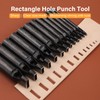 WUTA Rectangle Leather Hole Punch, High Carbon Steel Punching Tool,