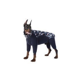 Dog Clothing,Pet Winter Thickened Warm Four-Legged Jumpsuit with Zipper D-ring Reflective Strips,Dog Adjustable Anti-Hair Windproof Jacket for Small Medium Large Dogs_XS(Blue)