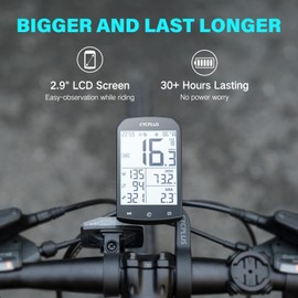 CYCPLUS GPS Bike Computer Waterproof Bicycle Speedometer and Odometer ANT+ Wireless Cycling Computer Bluetooth Compatible with App 2.9 Inch LCD Display with Backlight