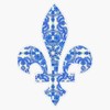 kkg fleur de lis - blue swirl Bumper Sticker Vinyl
