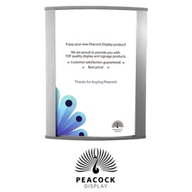 Peacock display Curved Office Business Door Sign Holder | Aluminum Wall Mount Name Plate Holder, cubicle sign holder, sturdy and beautiful 6.00" W X 5.00" H (N124x6" 5 signs)