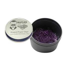 Butler in the Home 100 Count Wine Bottle Shaped Paper Clips Great for Paper Clip Collectors or Office Gift - Comes in Round Tin with Lid and Gift Box (Red)