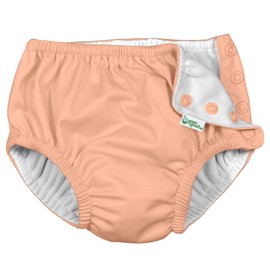 i Play (2 Pack) Girls Reusable Absorbent Baby Swim Diapers - Swimming Suit Bottom | No Other Diaper Necessary Coral Flamingos and Coral 6 Months