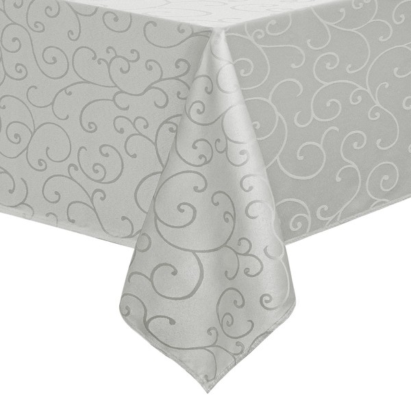 Romanstile Washable Tablecloth 140 x 180 cm Grey Rectangular Jacquard
