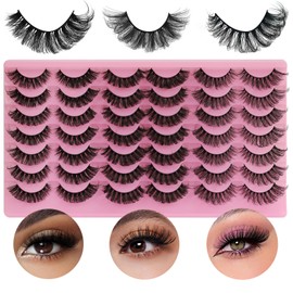 21 Pairs Mink Fluffy Lashes 3 Styles Russian Strip Lashes Cat-eye Lashes Natural Look Faux Lashes Mink D Curl Luxury Soft Fake Eyelashes Dramatic Wispy Faux Eyelashes 3D Fake Lashes By Anforlin