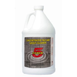 Force 5 Tile and Grout Cleaner, 1 Gallon, Removes Tough Stains Dirt Caused By Mold Mildew Soap Scum and Hard Water Stains. (1 Gallon)