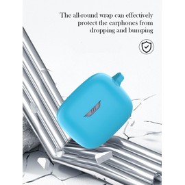 Case for JBL Tune Buds - True Wireless Noise Cancelling Earbuds,Soft Protective,BOVUGAC Silicone Case Cover with Keychain & Cleaning Kit & Lanyard for JBL Tune Buds Earbuds-SkyBlue