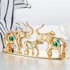 Matashi 24K Gold Plated Elephants Ornament with Crystal Tabletop Home