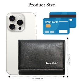 Senshuomy Men’s Wallet – Lightweight Small Multifunctional Credit Card Wallet for Storing Cash, Cards, and Receipts(Black)