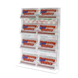 Marketing Holders 8 Pocket Business Card Holder Display Clear Acrylic Bottom Load Counter Top