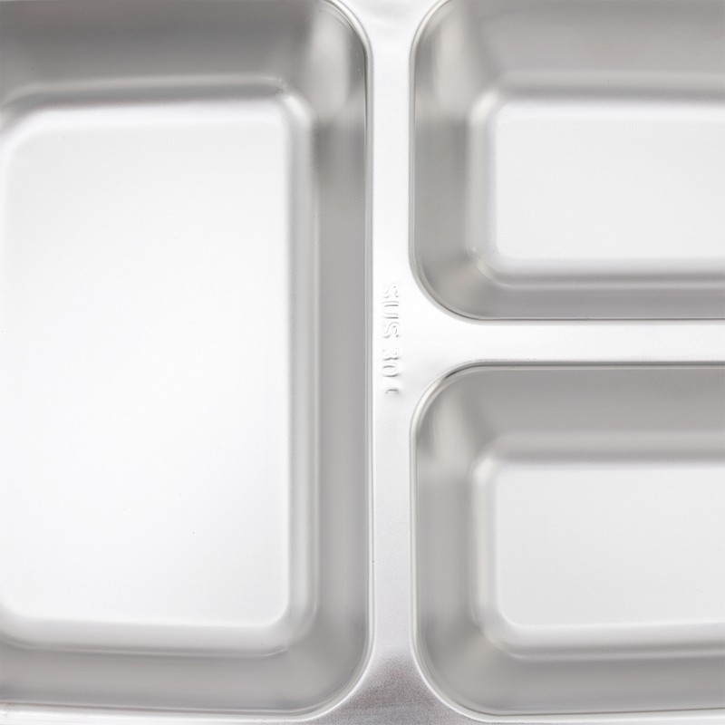 Lunch Box 3 Compartments 304 Stainless Steel Plastic Matching Spoon