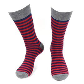 BG Premium Dress Socks for Men. Classic and Formal Apparel Patterned Socks, 3 Pair Set with a Gift Box - Red, White, and Blue